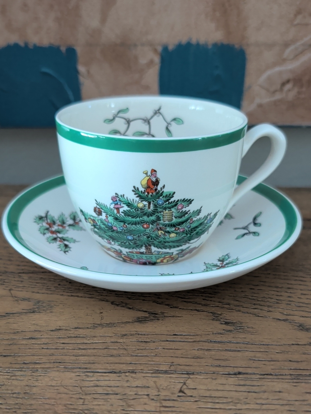 Spode England Christmas Tree Coffee Tea Cup and Saucer Set